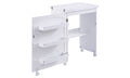 White Folding Craft Table Storage Cabinet W2386