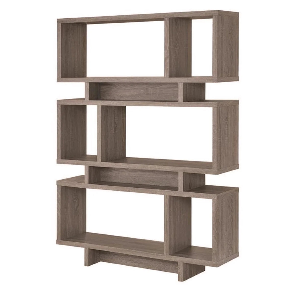 3-tier Geometric Bookcase Weathered Grey E9516