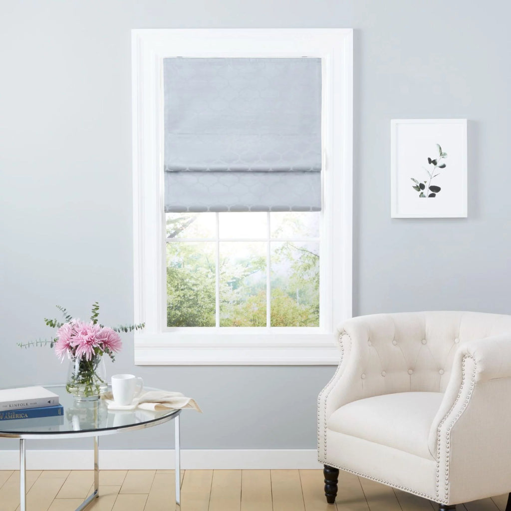 Silver 34"x64" Blackout Roman Shade R27690