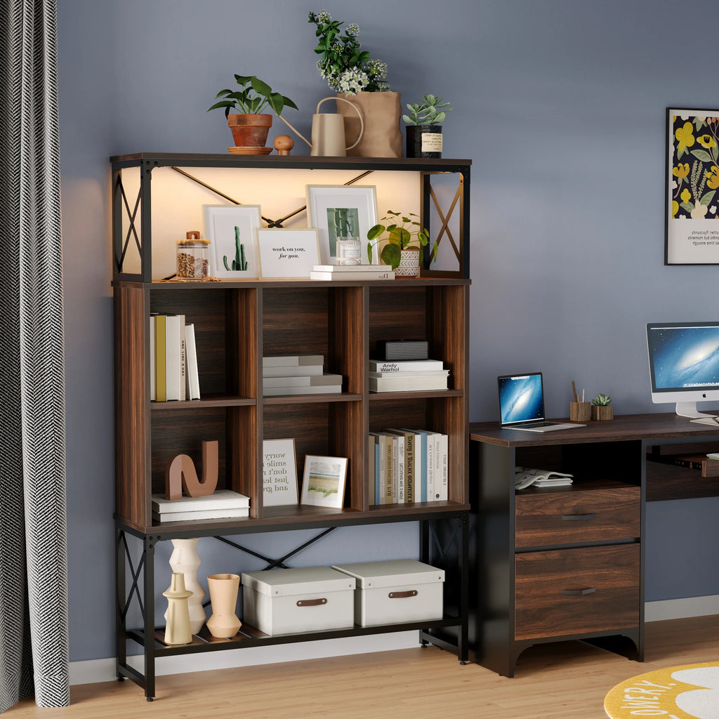 5-Shelf Bookcase with LED Light O656090