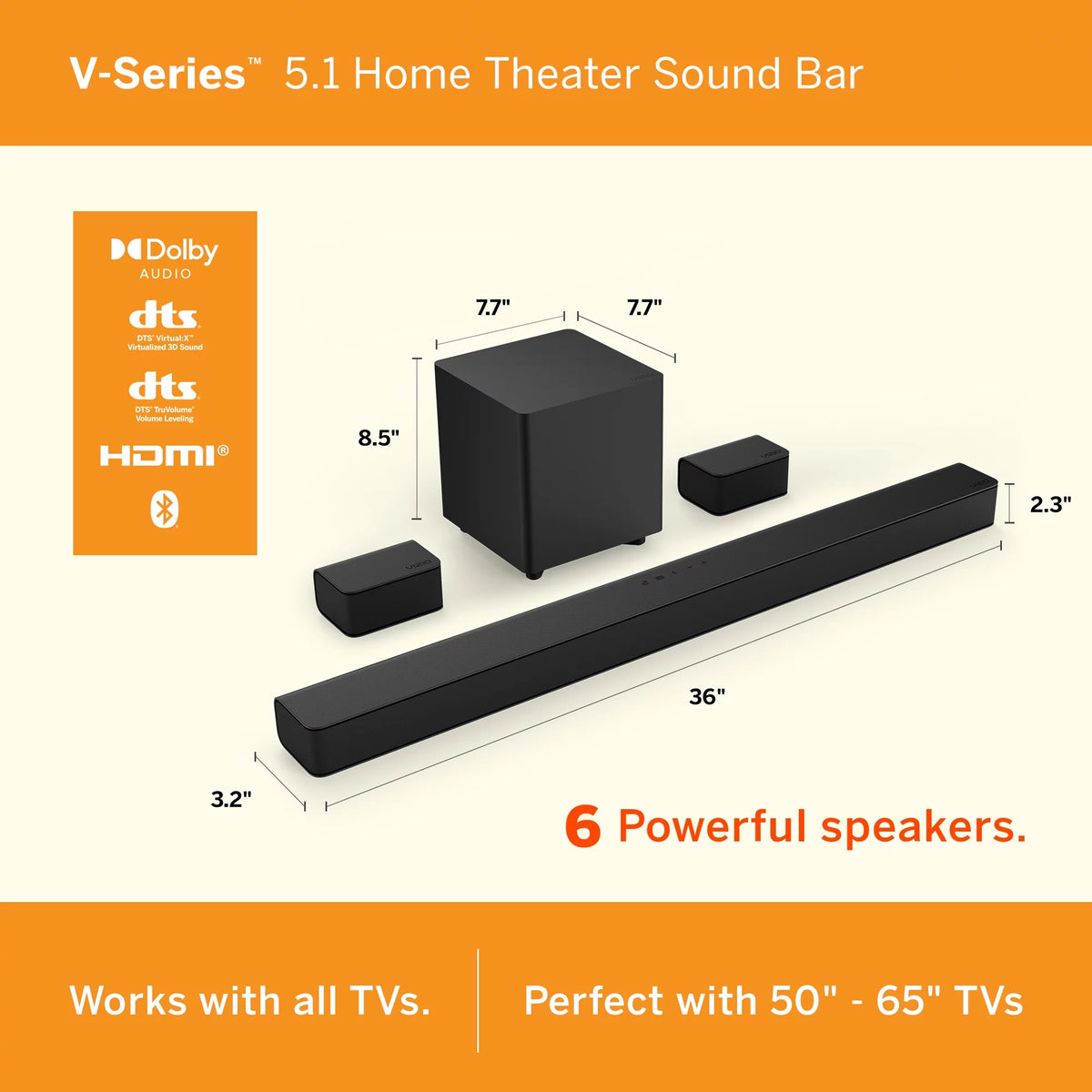 5.1 Home Theater Sound Bar with Bluetooth S405023