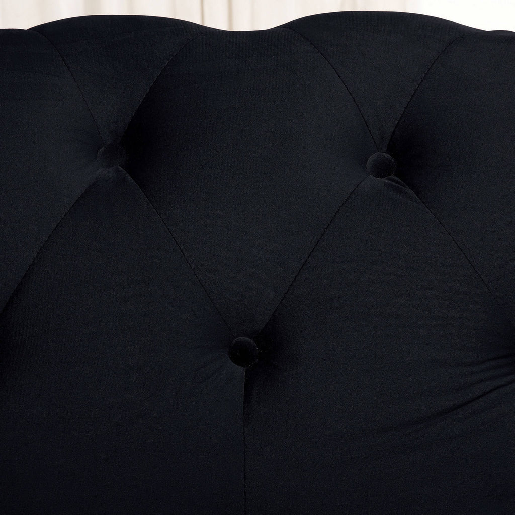 Black Tufted Fabric Chair F3468