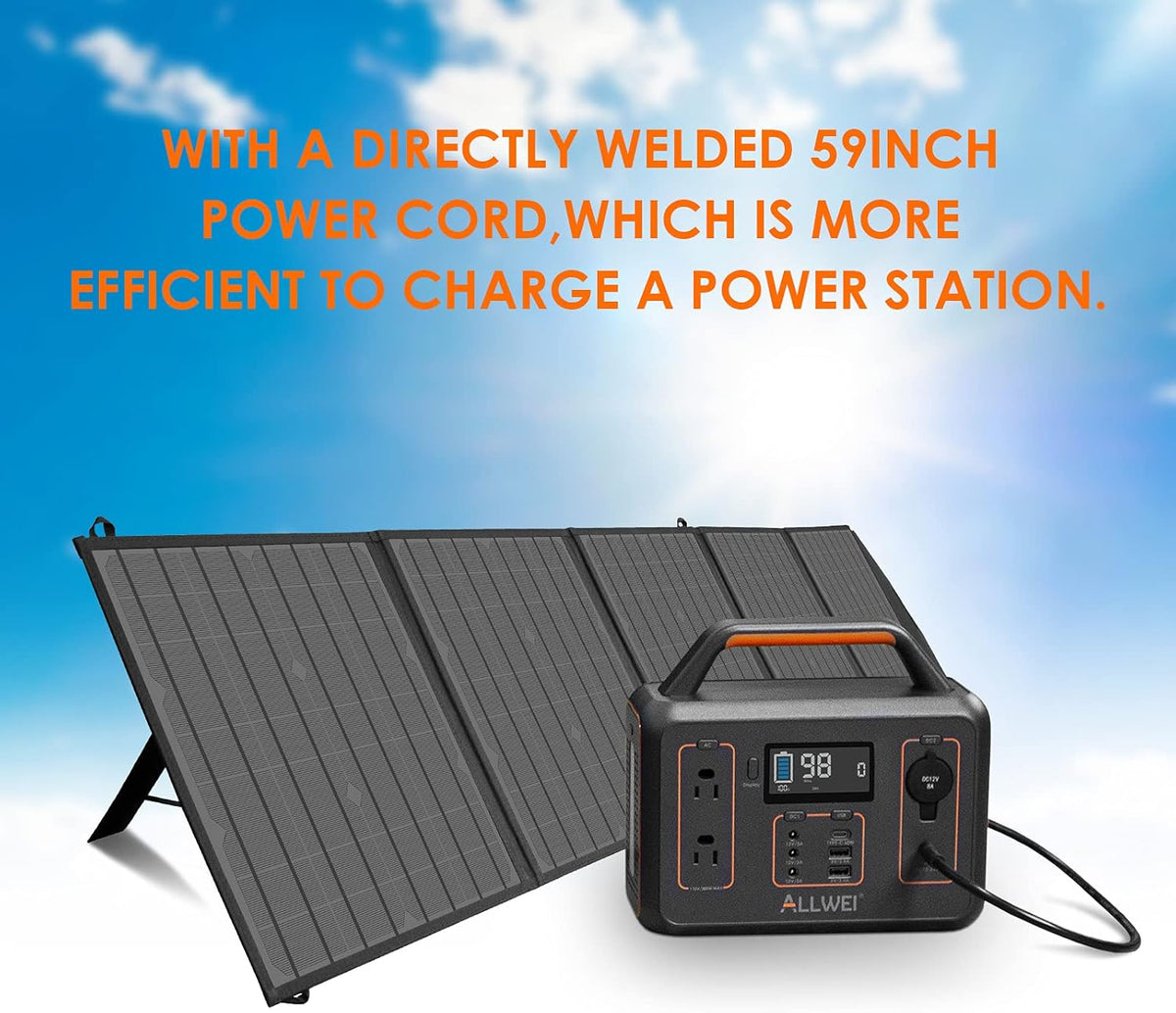 100W Portable Foldable Solar Panel with DC Adapters D104115