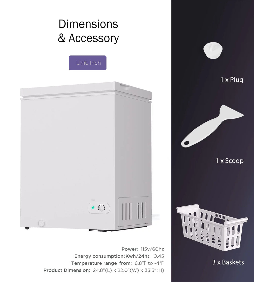 5.0 Cu Ft Chest Freezer with 3 Removable Baskets I351431