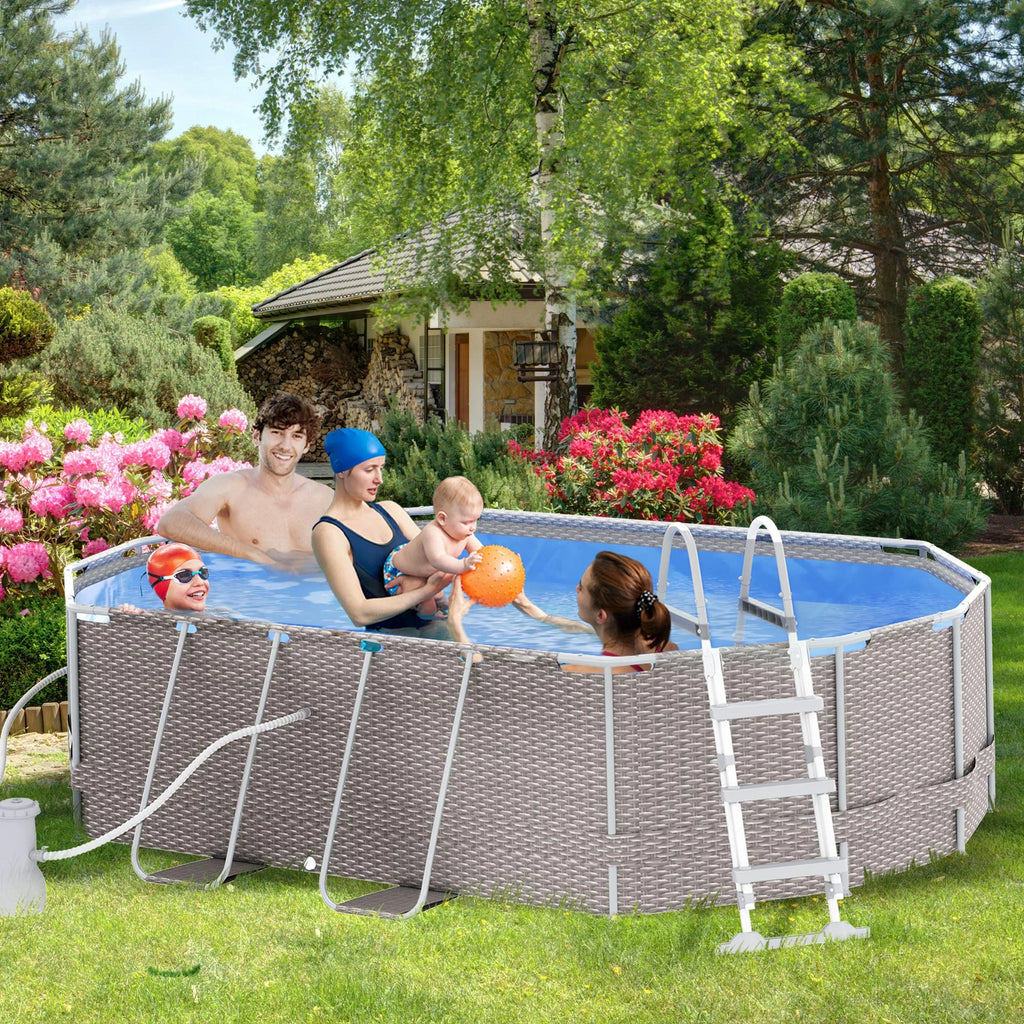 Brown Non-Inflatable Frame Swimming Pool Y149975