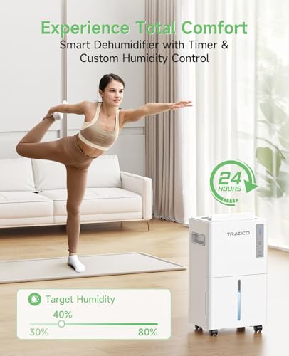 21 Pint Dehumidifier with Drain Hose, White Z918994