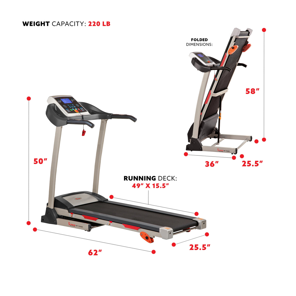 Folding Treadmill with Manual Incline and Pulse Sensors Z76419