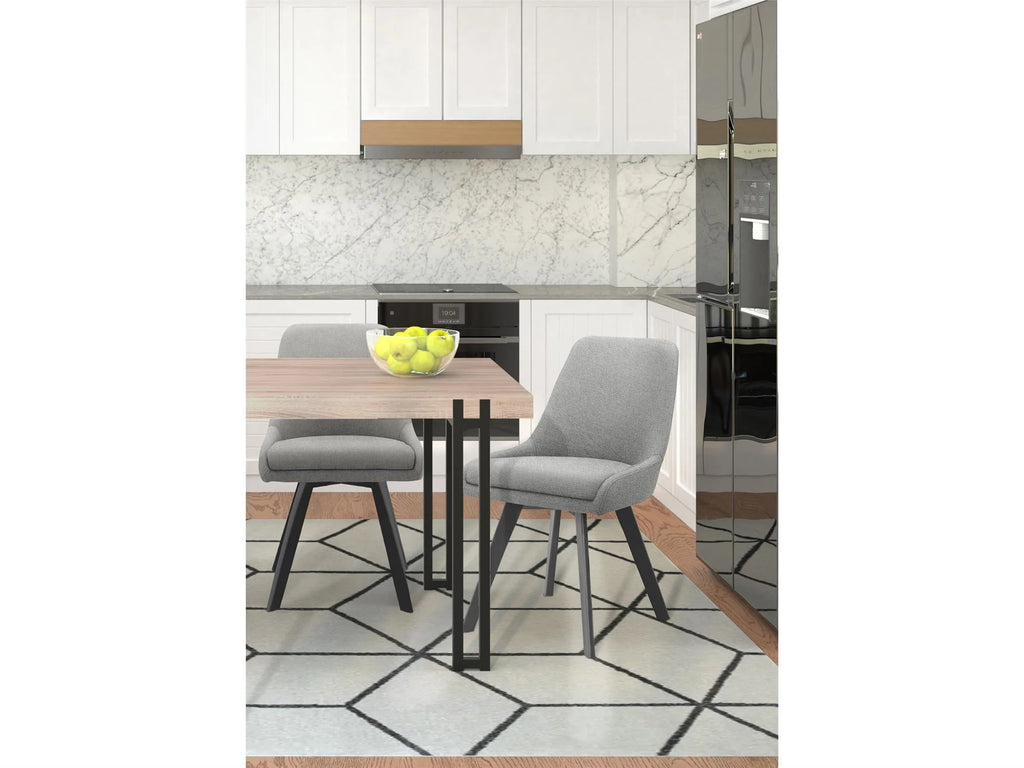 Kent Dining Table with Black Metal Legs, Wild Oak X960074