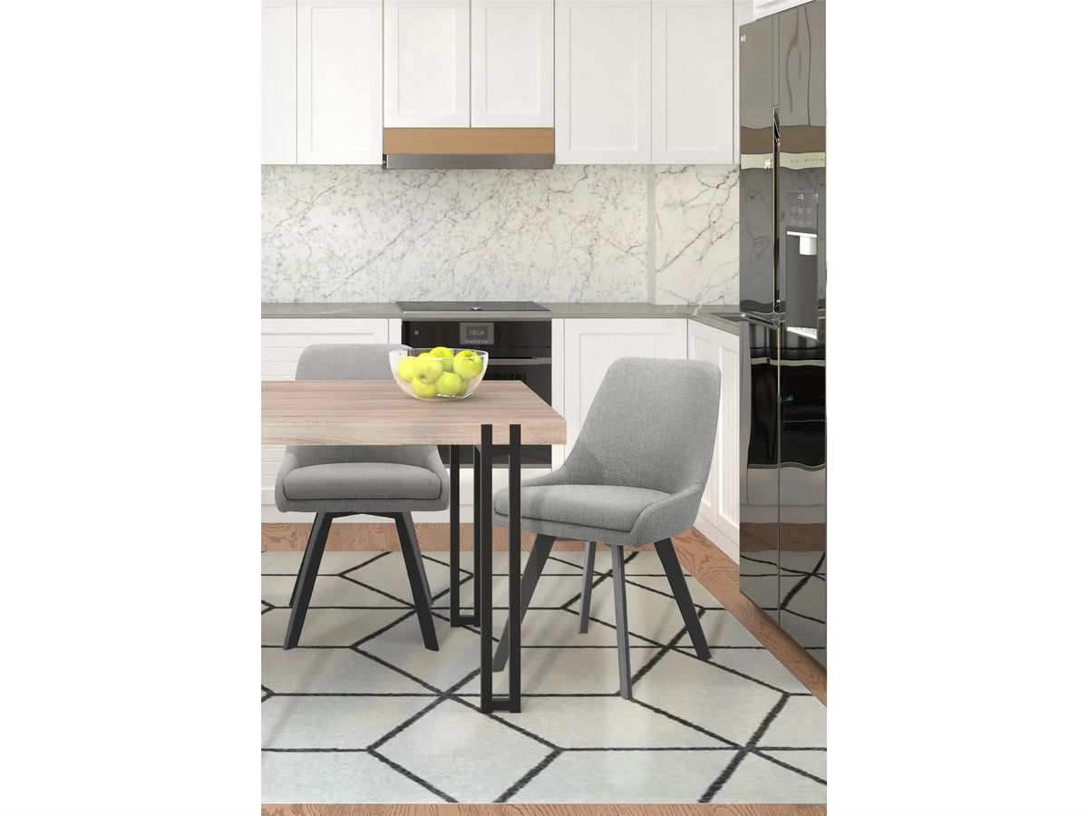Kent Dining Table with Black Metal Legs, Wild Oak X960074