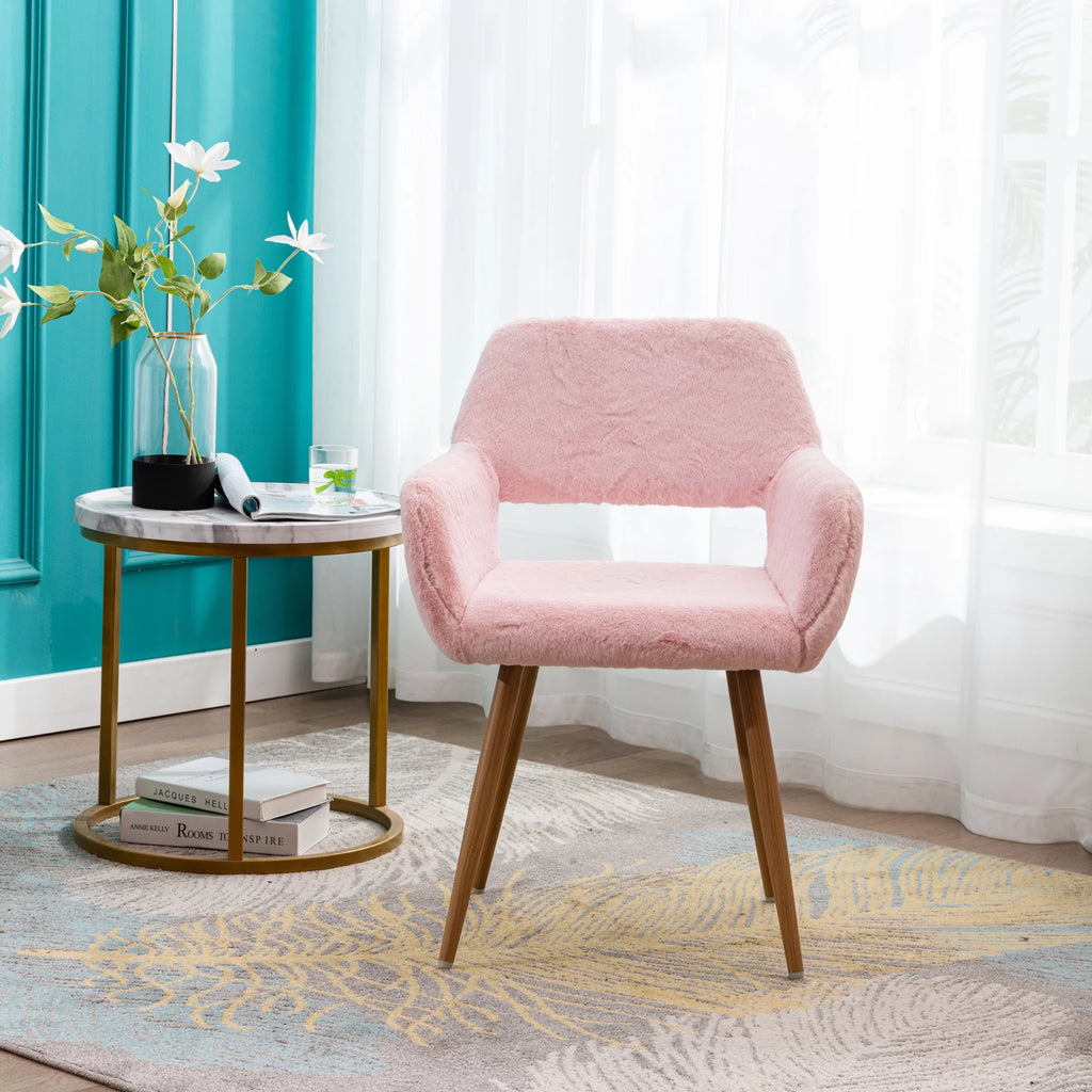 Faux Fur Dining Chairs with Steel Leg Q207691