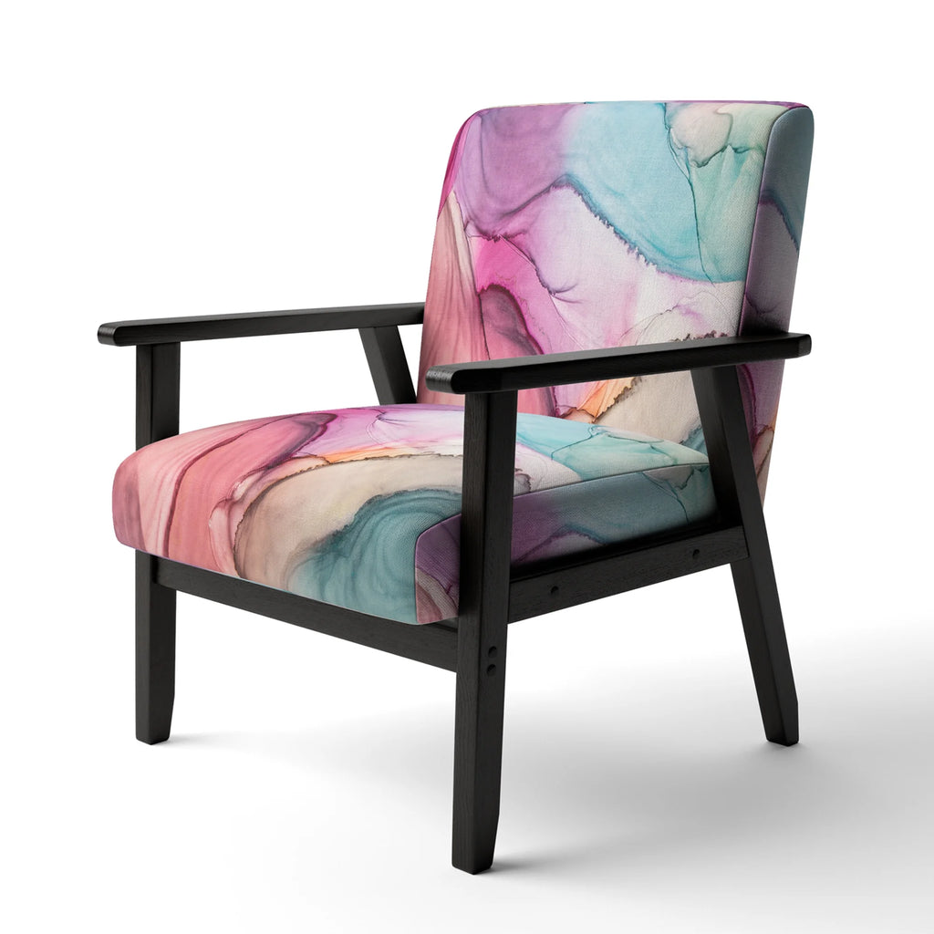 Purple Turquoise Marble Upholstered Accent Chair C157647