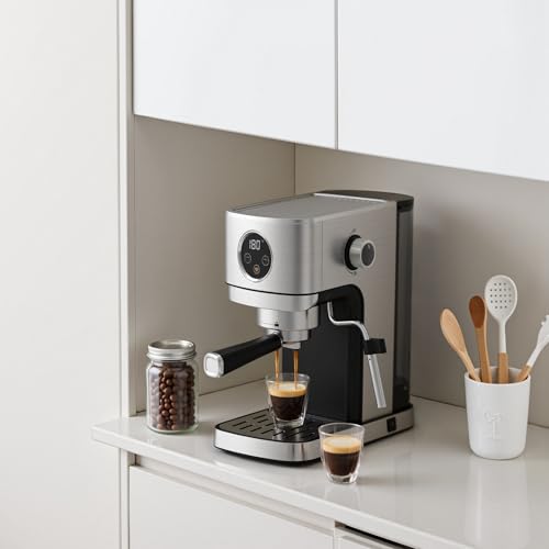 20 Bar Stainless Steel Espresso Machine with Steam Milk Frother H878908