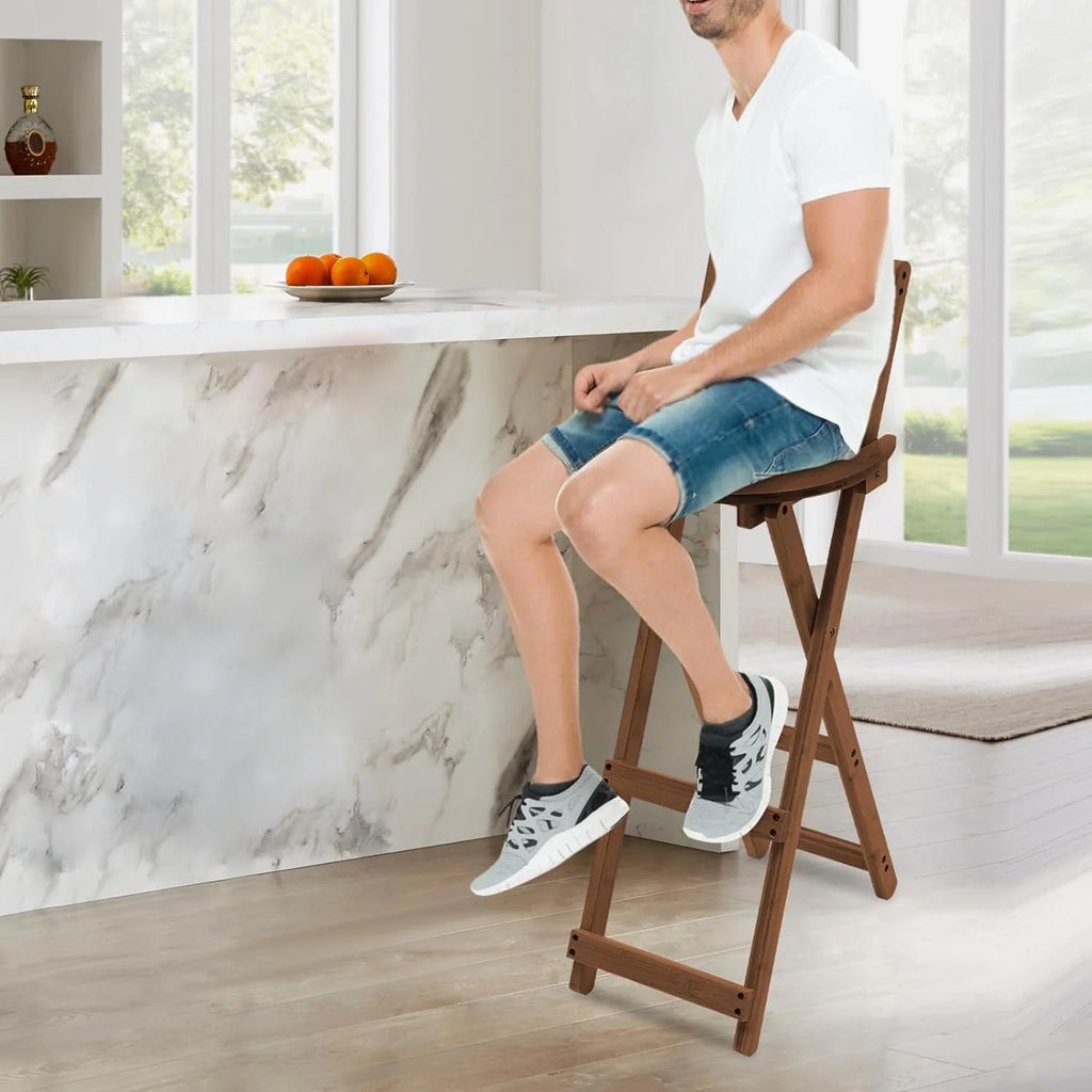 Bamboo Bar Stools Foldable Lightweight Space-saving L863