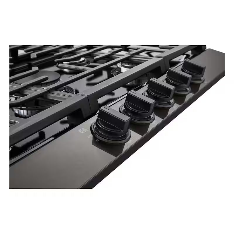 Black Stainless Steel 5 Burner Gas Cooktop Z634627
