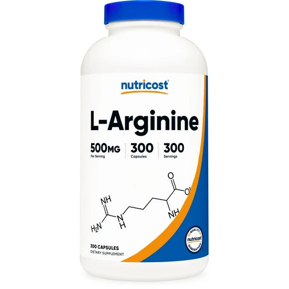 L-Arginine 500mg 300 Capsules Vegetarian Supplement M43358