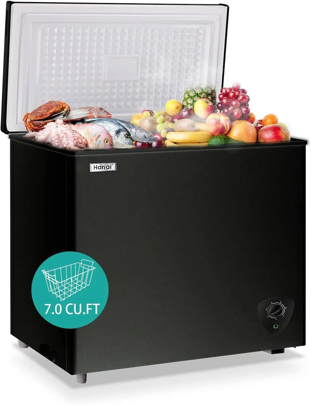 White 3.5 cu.ft Chest Freezer with Removable Basket W632