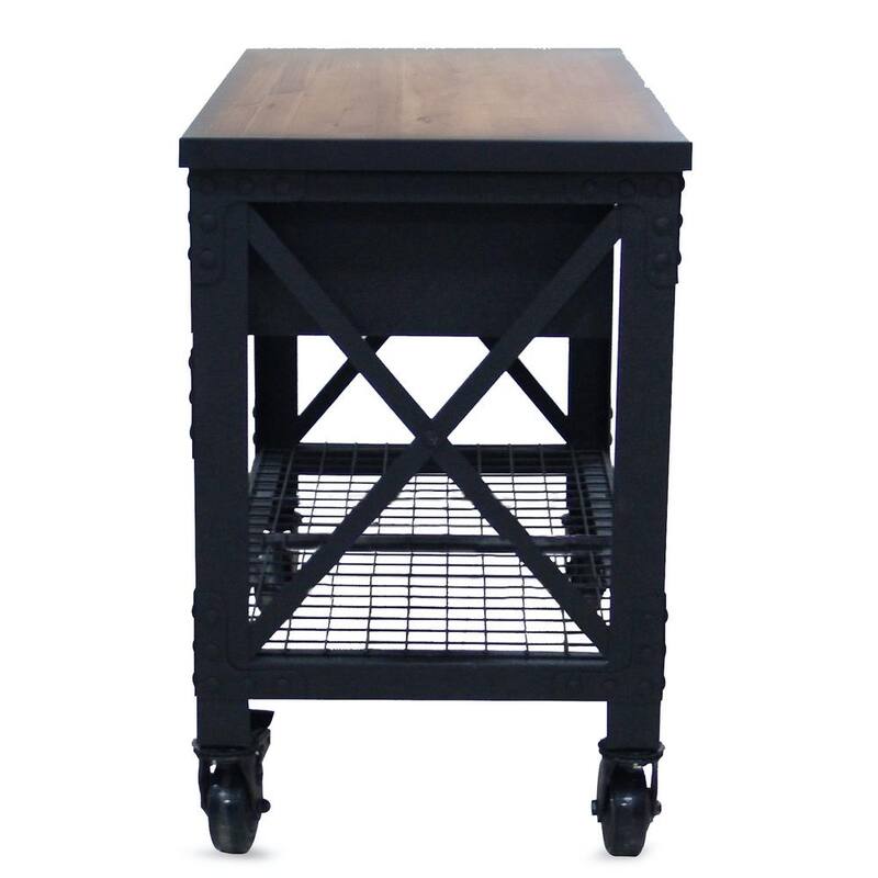 48 in. x 24 in. 2-Drawers Rolling Mobile Workbench Cabinet and Wood Top H56704