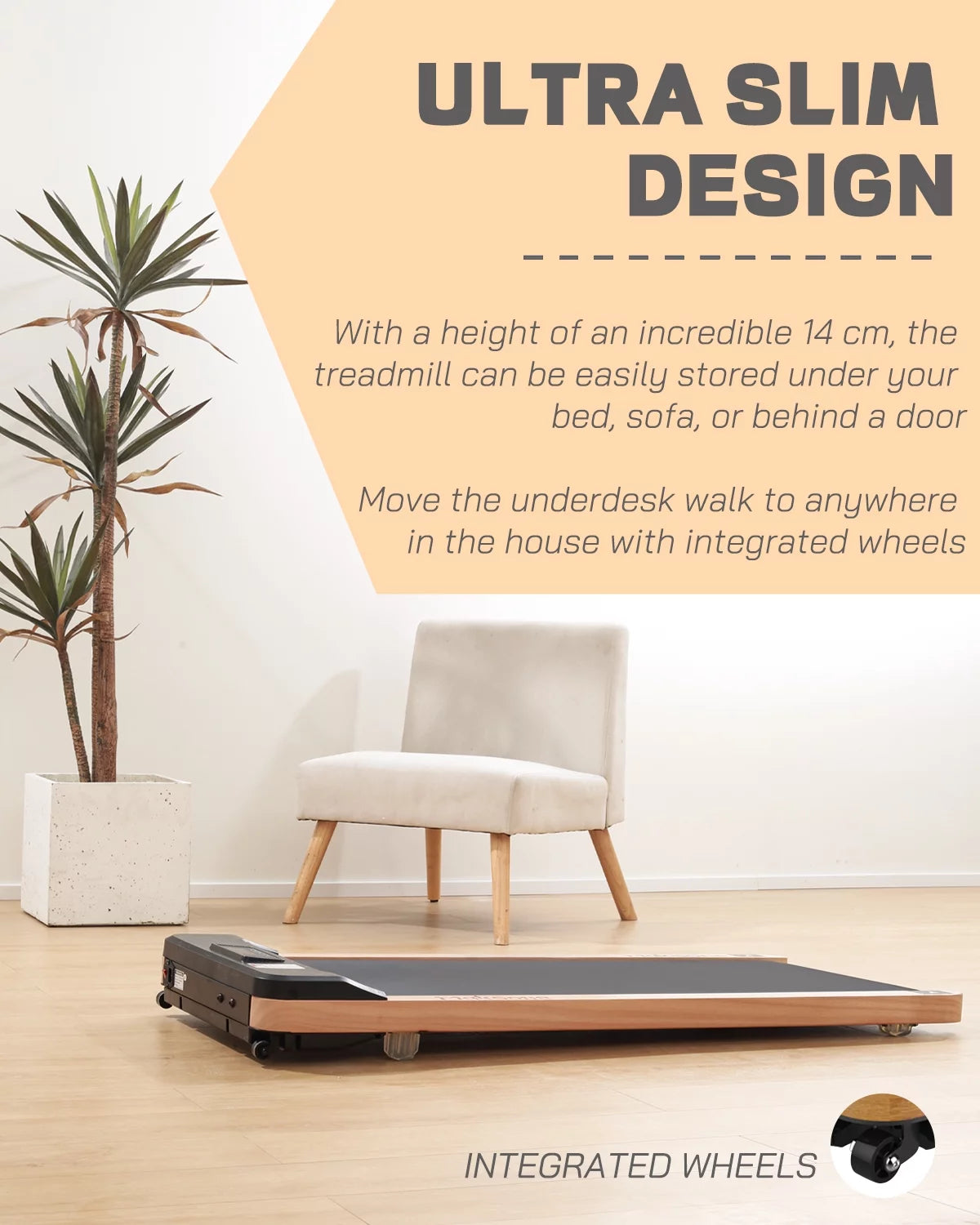 2.25HP Under Desk Treadmill with Remote Control C218