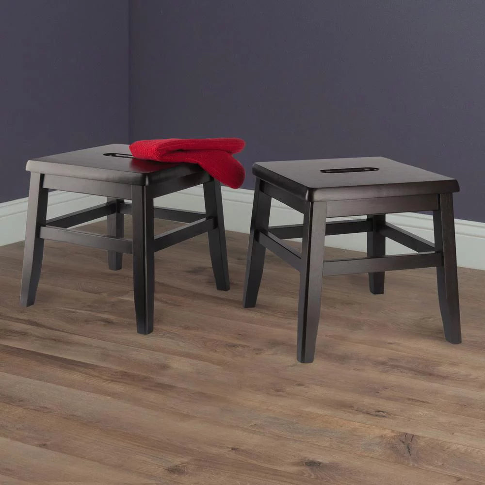 2-Pc Wood Stool Set J9248