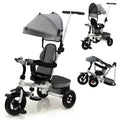 Folding Toddler Tricycle with Reversible Seat and Adjustable Canopy P374908