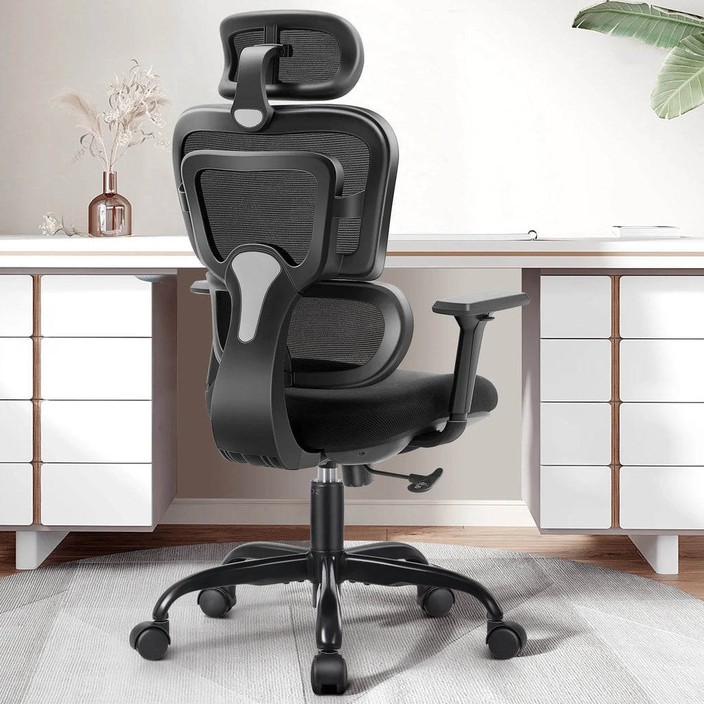 Black High Back Ergonomic Office Chair with Lumbar Support J138
