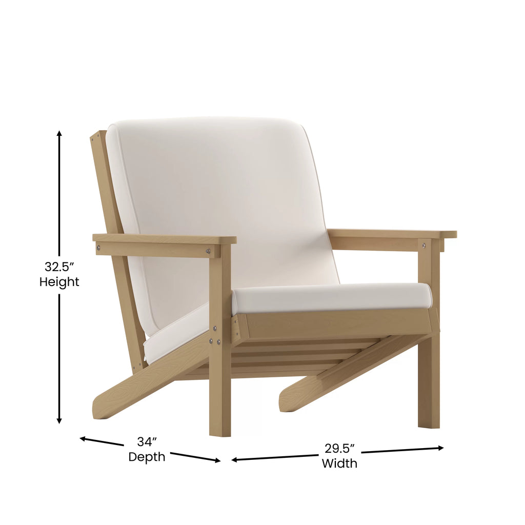 All-Weather Poly Resin Adirondack Chair with Cushions K416657