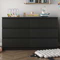 White Wood 6 Drawer Dresser R8754