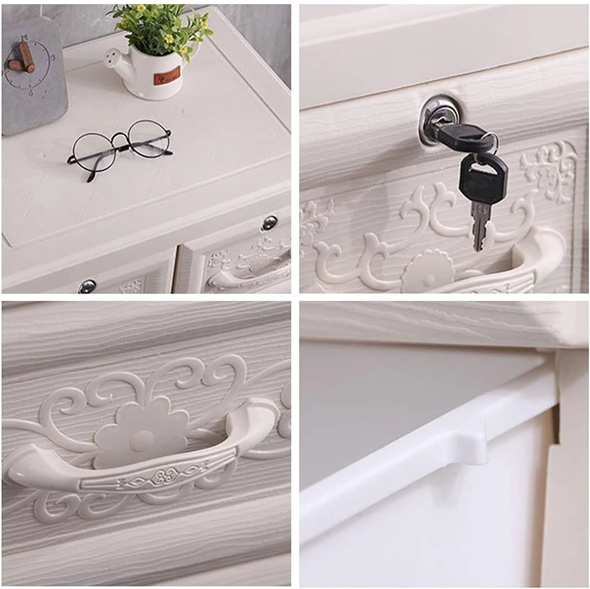 White 6 Drawers Plastic Storage Cabinet R259110