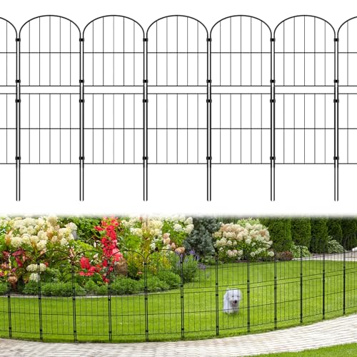 Decorative Garden Fence 10 Panels 37.5in (H) x 10.4ft (L) Rustproof Metal Wire Arched F15241
