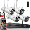 2K Wireless Security Camera System with 2TB Hard Drive, 4Pcs Outdoor Cameras L6439