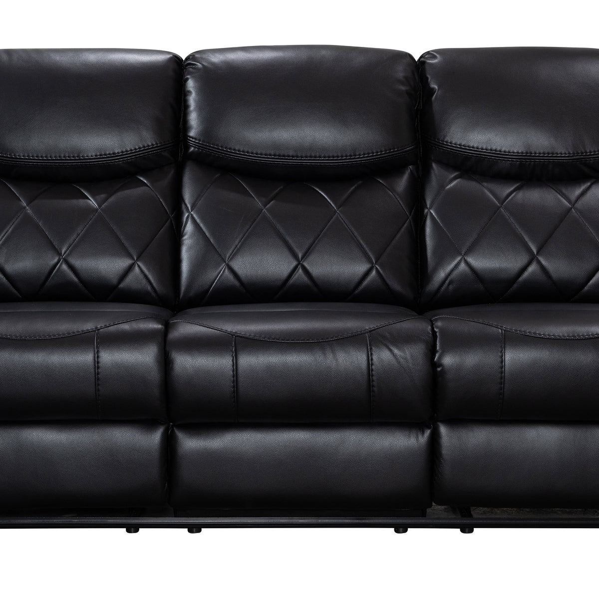 Black Faux Leather Power Reclining Sofa O70404