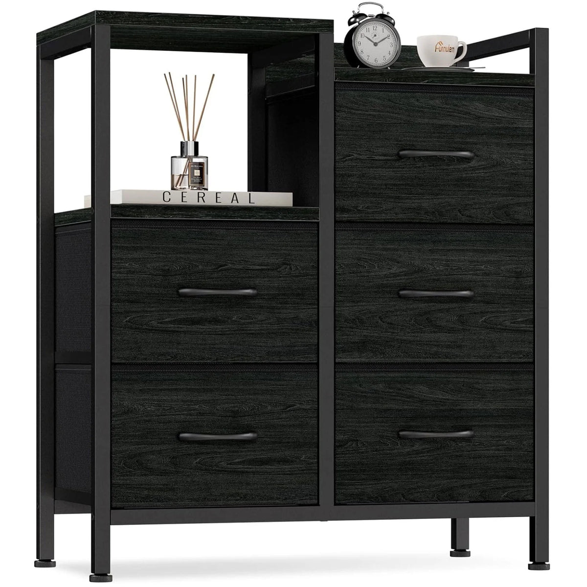 5 Fabric Drawers Storage Unit Organizer with Shelves P156124