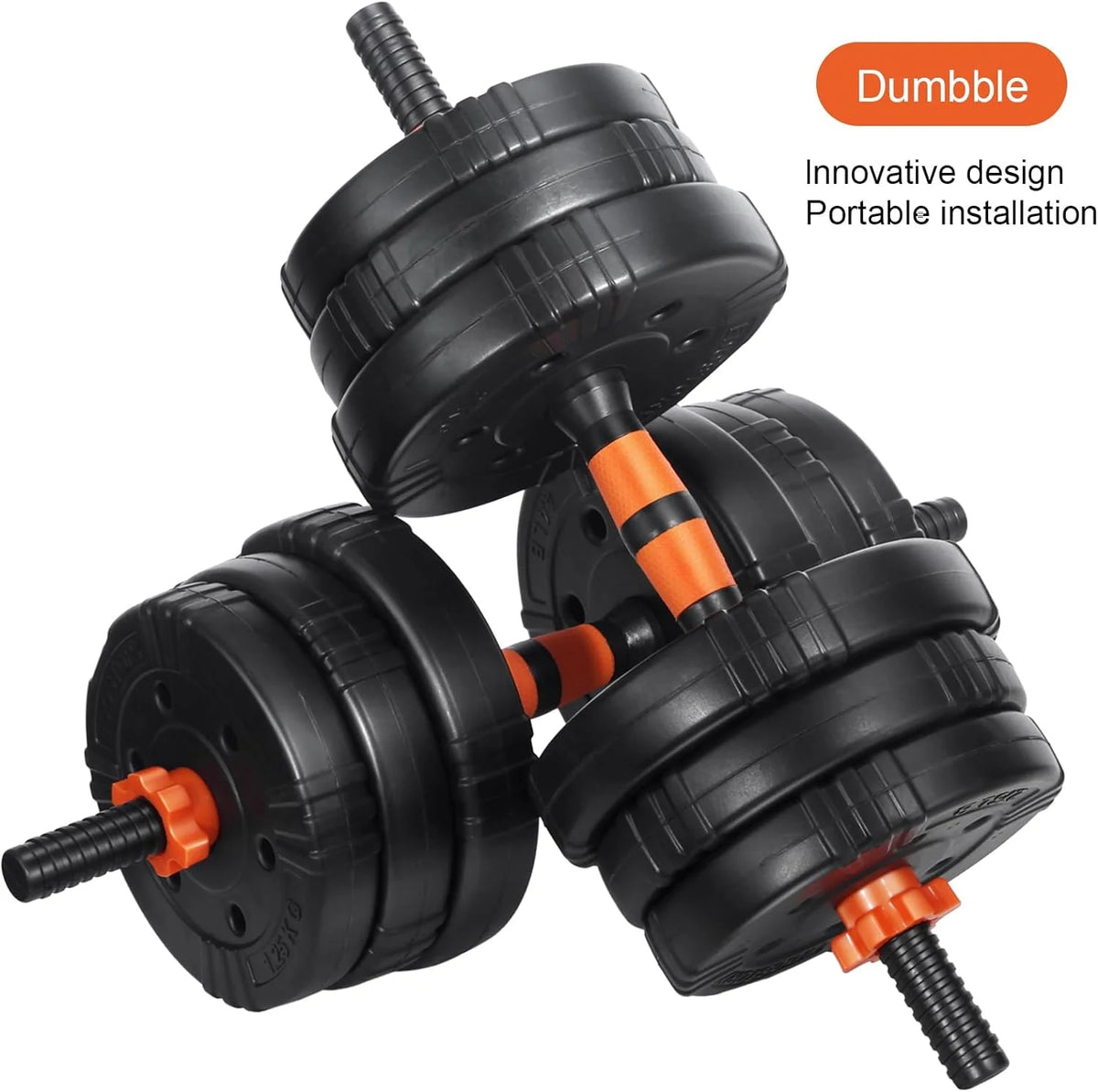 Adjustable 4 In 1 Dumbbell Set, 22/44/66/88Lbs Non-Slip K279