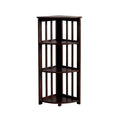 4-Tier Corner Stand Dark Walnut Brown Z8059