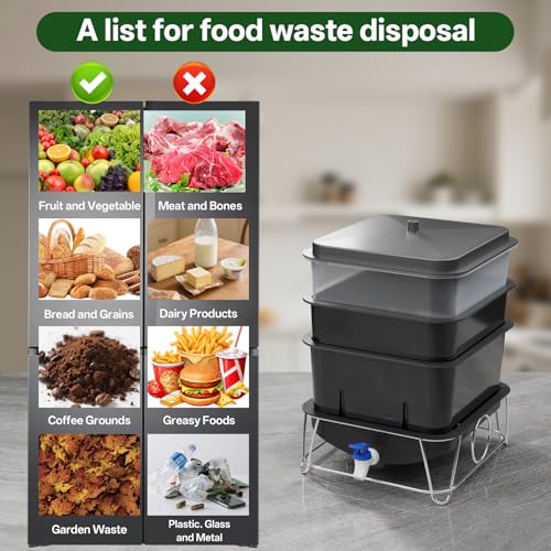 15L 3-Tray Worm Farm Composting Bin with Tool Set O910