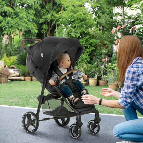 1-Click-Foldable Lightweight Black Stroller Z43828