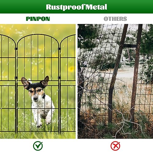 Decorative Garden Fence 10 Panels 37.5in (H) x 10.4ft (L) Rustproof Metal Wire Arched F15241