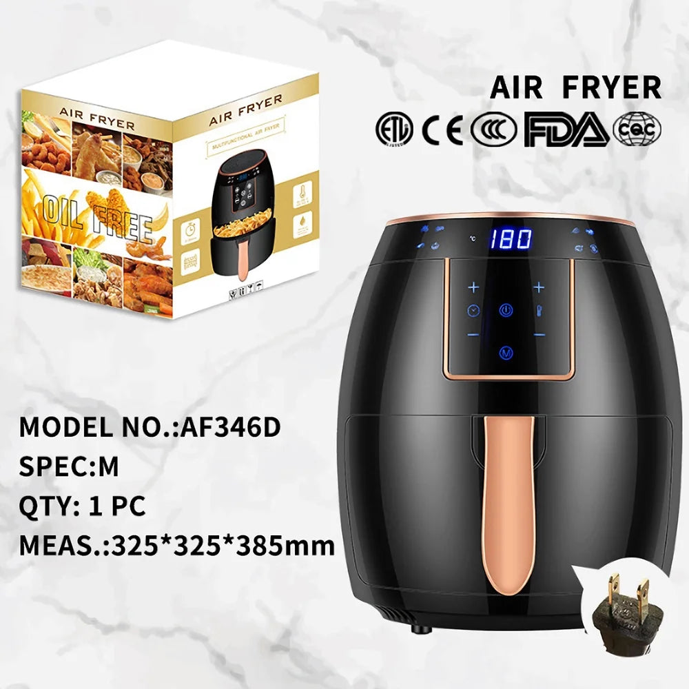 5.5L 1300W Touch Screen Electric Air Fryer with Bakeware N5499