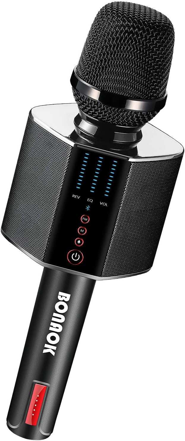 Black Wireless Bluetooth Karaoke Microphone F3535