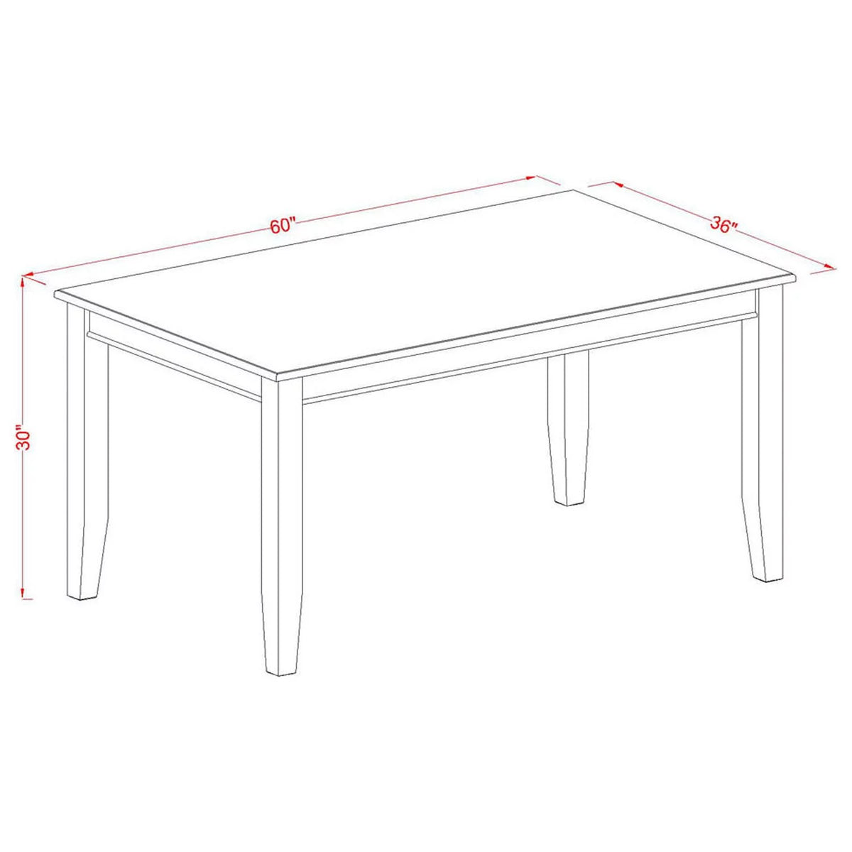Black 6 Piece Rectangular Dinette Table Set L6151