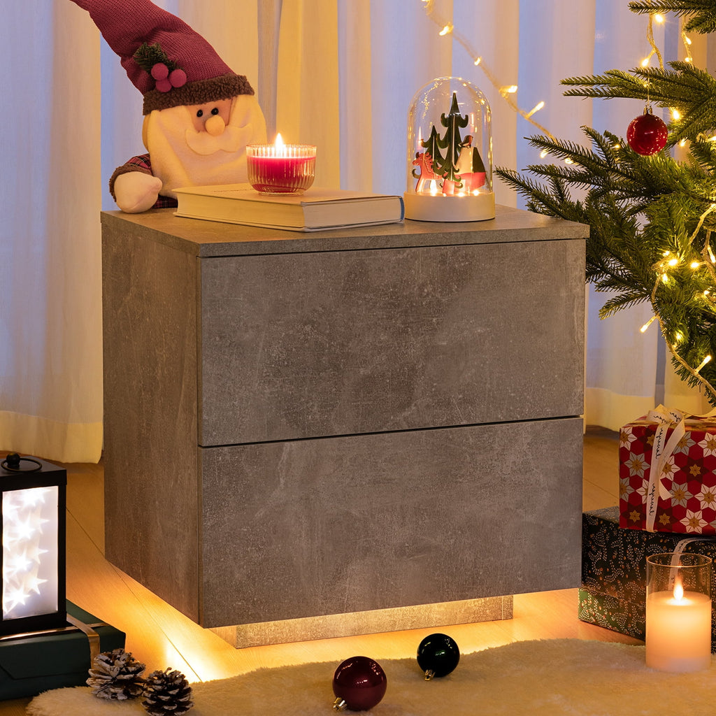 LED Nightstands Set of 2 with 2 Drawers Y891718
