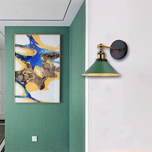 Dark Green 2-Lights Battery Wall Sconce Light Fixture J8631