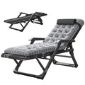 Gray Adjustable Folding Lounge Chair with Pillow Y64161
