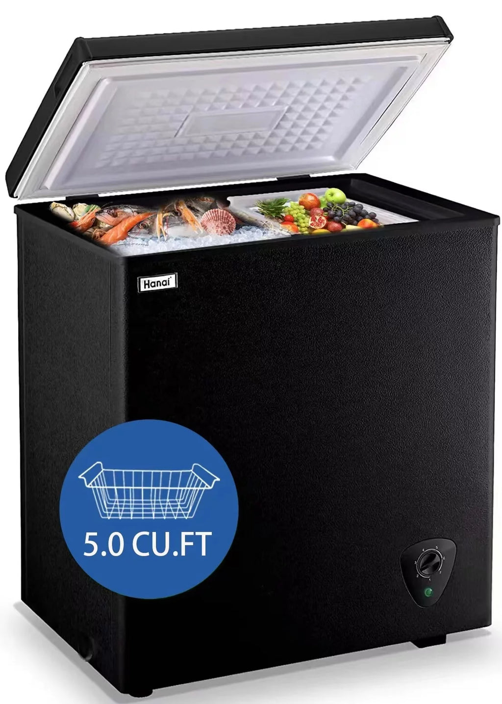 White 3.5 cu.ft Chest Freezer with Removable Basket W632
