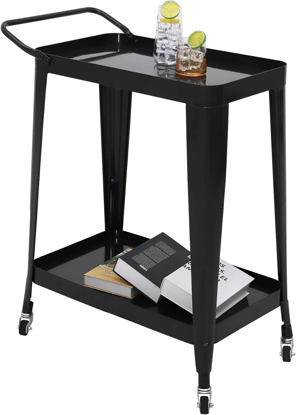 2-Tier Rolling Utility Cart with Swivel Wheels X90628