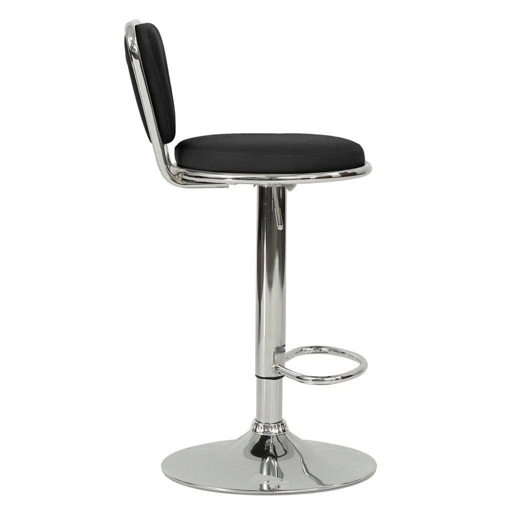Black Faux Leather Adjustable Height Swivel Barstool Set of 2 M826525