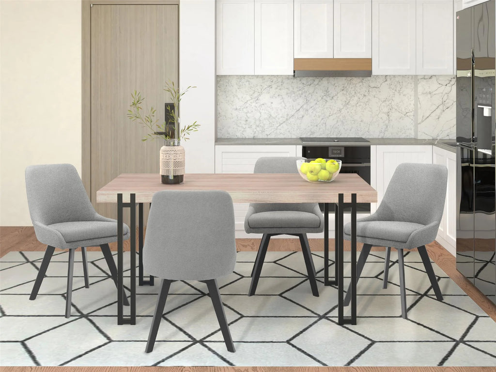Kent Dining Table with Black Metal Legs, Wild Oak X960074