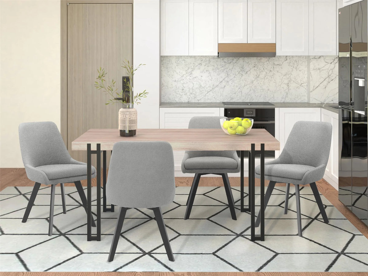 Kent Dining Table with Black Metal Legs, Wild Oak X960074