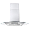 380 CFM Convertible Wall Mount Range Hood with Glass Canopy L712902