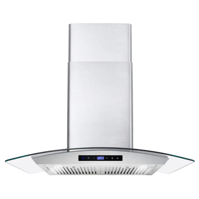 380 CFM Convertible Wall Mount Range Hood with Glass Canopy L712902